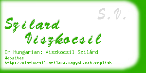 szilard viszkocsil business card